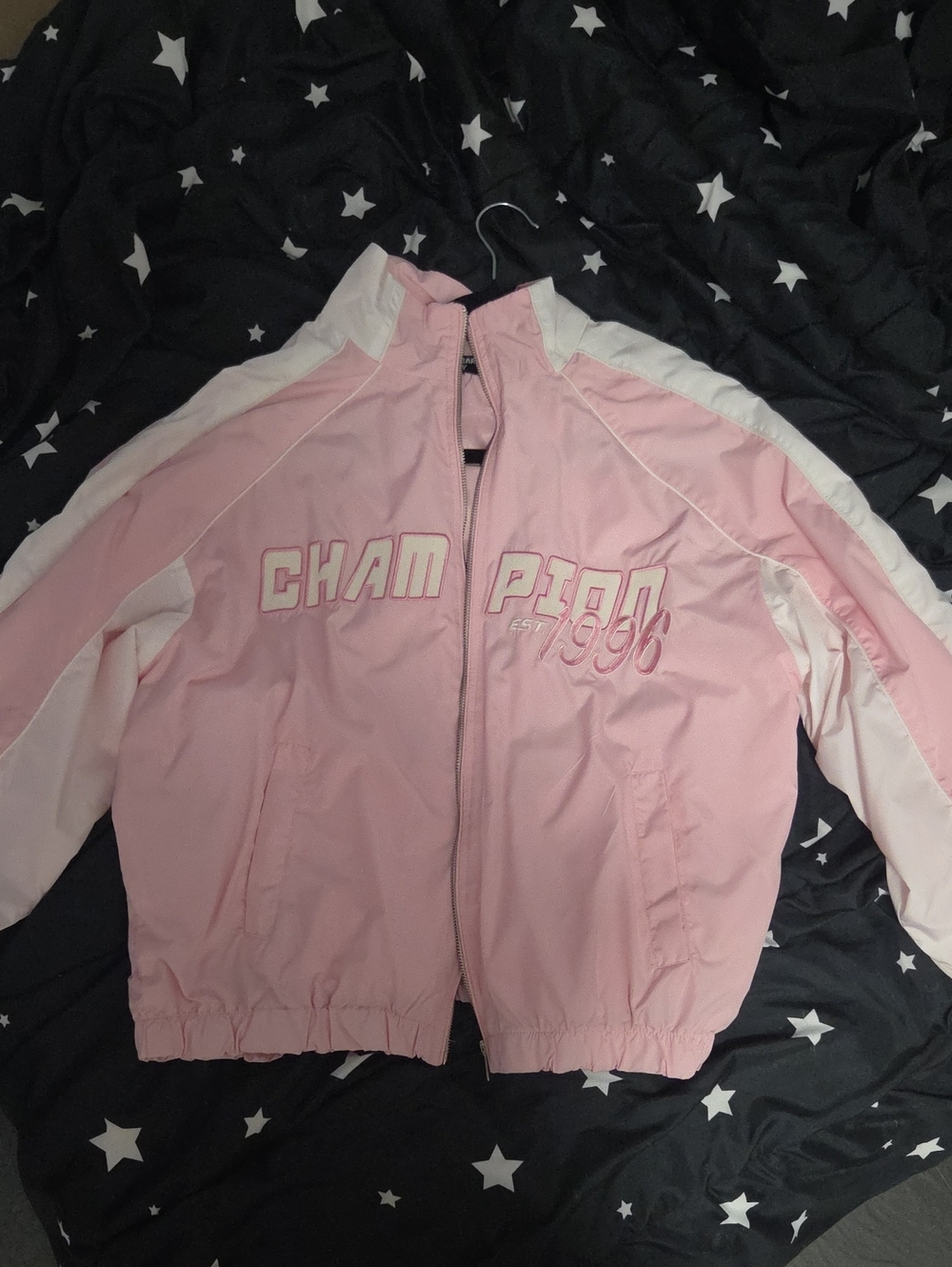 Streetwear Girls' Light Pink and White Puffer Jacket